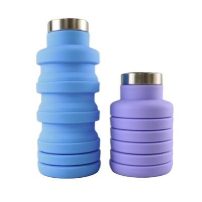 Cina Logo Silicone Water Bottle Foldable su ordinazione per il trasporto all'aperto in vendita