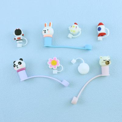 China Custom 3D Silicone Straw Cover Naam Merk Gepersonaliseerd Ontwerp strooien hoed Te koop