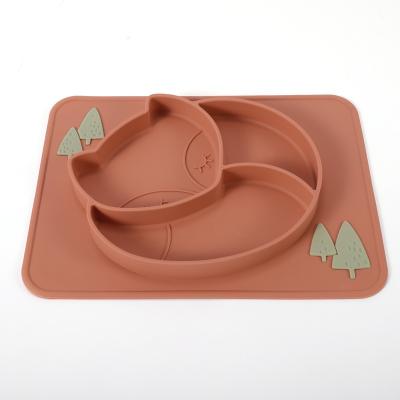 China Animal Design Kleuters Silicone Platen Opvouwbare Schotel Meerdere Kleuren Te koop