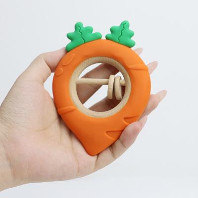 China Carrot Factory Baby Bpa Free Wholesale Silicone Baby Teething Toys Bpa Free Baby Shape Teether Perfect Size for Little Hand for sale