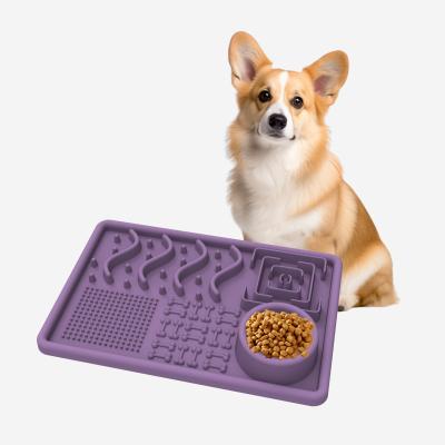 China Non Toxic Custom Made Silicone Dog Pet Feeder Slow Lick Food Water Plate Bowls for sale