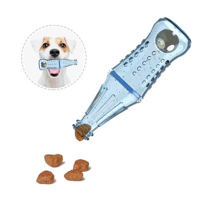 China Custom high quality bpa free food grade silicone pet dog training bottle toys slow feeder snack lick silicone food bottle toy for sale