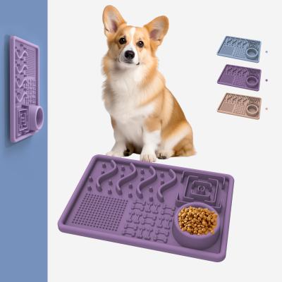 China BPA free Non -odor silicone pet bowls animal dog plate silicone soft material dog feeding meal plate on sale for sale