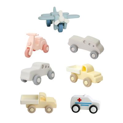 China Factory Wholesale Silicone baby kid Car Toys Baby Montessori Toy Car For Toddlers Organic Teething for sale