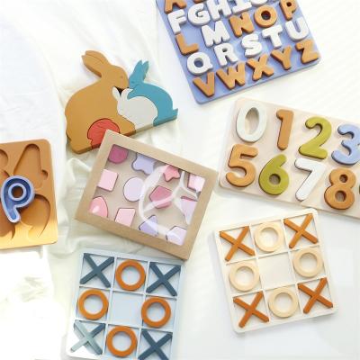 중국 New Design 3D Silicone Puzzle Jigsaw Baby Toys For Newborn Montessori Puzzle Cognitive Matching Board Games Early Education Toys 판매용