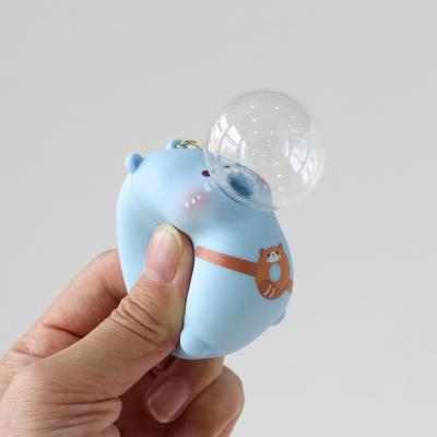 China Little Bear Blowing Bubbles Squeeze Toy PAISEN Creative Bubbles Decompression Cartoon Silicone Keychain Bag Accessories for sale