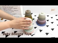 Stacking Baby Silicone Toys Medical Grade Multi Functional Colorful