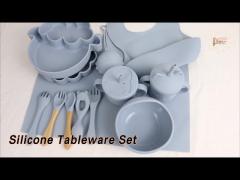 Food Grade Silicone Tableware Set Heat Resistant Tasteless With Bib