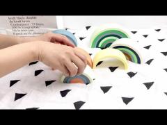 Customized Soft Silicone Toys Rainbow Stacking For Baby Educational