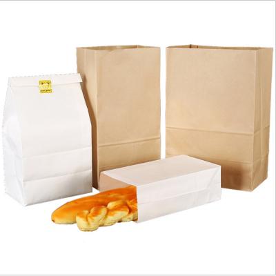 China Eco-friendly Recycled Materials Food Grade Kraft Paper Oil-proof Brown Paper Bags With Customized Size for sale