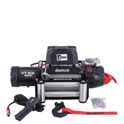 China Hot Selling Cheap Winch AUTOMATIC Electric Winch 12v 13000lbs Off Road 13000 lb Gears for sale