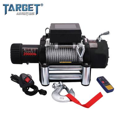 China AUTOMATIC Winch Rope Motor Steel Power 12/24v 20000lbs Electric Winch for sale