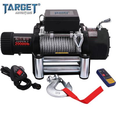 China AUTO Synthetic Rope Winch Off The Line 20000lb High Quality Waterproof Road Vehicle Winch Fast Speed for sale