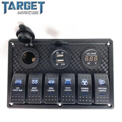 China 6 Band Buttons Switch Panel for Cars Yacht Boat Motorboat Fishing Boat Yacht Accessories 4 Marine Band for sale