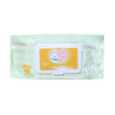 China Organic Soft Customizable Dog Grooming Smell Removal Pet Cleaning Wet Cloths for sale