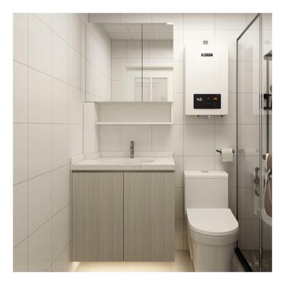 China Luxury Wall Mounted Modern Furniture Wash Basin PVC Home Storage Bathroom Cabinet for sale