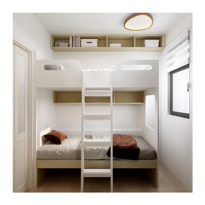 China Environmental Material Luxury Modern Bedroom Furniture Wooden Double Deck Storage Bed With Slide Bedroom Kids Bed for sale