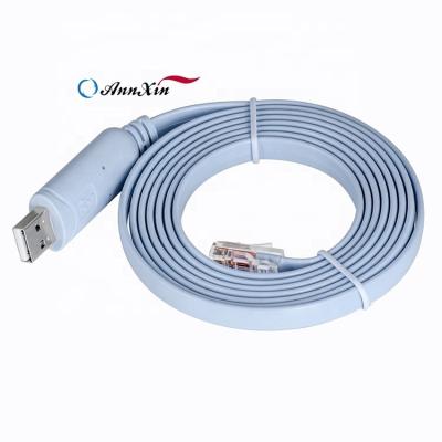 China Console Routers 6FT Flat Ribbon Cable USB To Serial RJ45 RS232 Cable for sale