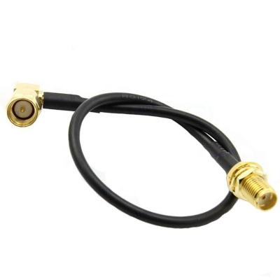 China RF Sma Male Rg174 Cable Goldplated Right Angle SMA Male To SMA Female Straight Rg174 Bulk Coaxial Cable for sale