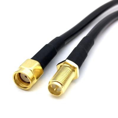 China RF Sma RP SMA Crimp Gold Plating Rg58 50Ohm Male To Female RP SMA Cuble Rg58 Pigtail Coaxial Cable for sale