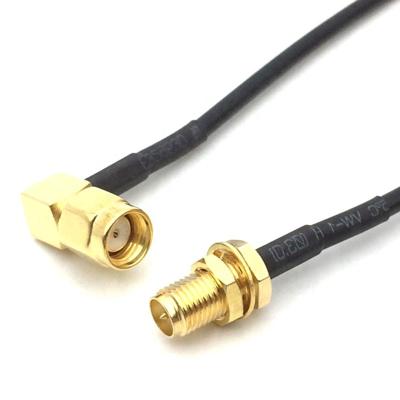 China RF RP SMA Male Right Angle To RP SMA Female Straight Connector Lmr100 Jumper Cable Sma for sale