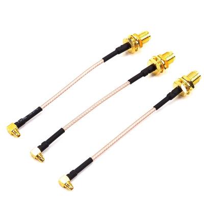 China RF 90 Degree MMCX To SMA Female Plug Copper Mmcx Cable Coaxial Female Connector Cable for sale