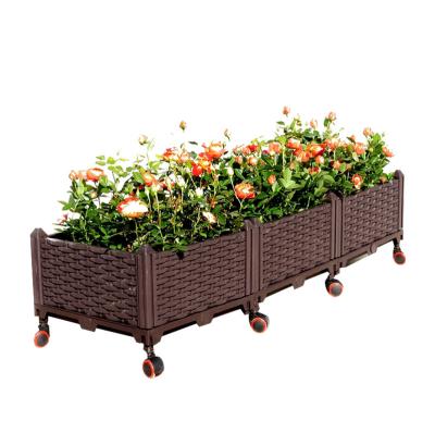 China Corrosion Resistance Garden Building Greenhouse Large Outdoor High Garden Plastic Bed Flowerpot Customized Collapsible Box for sale