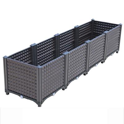 China Modern Cheap Rectangular Raised Bed Raised Outdoor Garden Vegetable Flower Herb Plastic Planting Box for sale