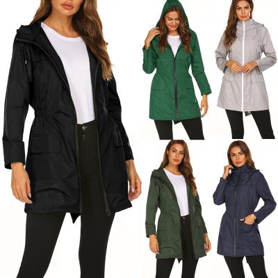 China Amazon Aliexpress Hot Sale Women's Raincoat Hooded Spring And Autumn Day Light Thin Jacket Rainy Coat Running Reuse for sale