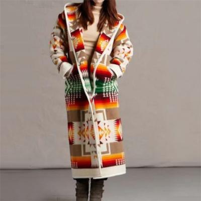 China Aztec Vintage Anti-Wrinkle Floral Print Cardigan Tribal Women's Style Winter Hoodie 2020 Aztec Coats for sale