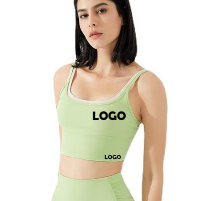 China Antibacterial Women's Professional Sports Running Underwear Push Up Shaping Yoga Vest Contrast Color Corset for sale