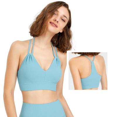 China New antibacterial sports bra with slim shoulder strap and beautiful back for women for sale