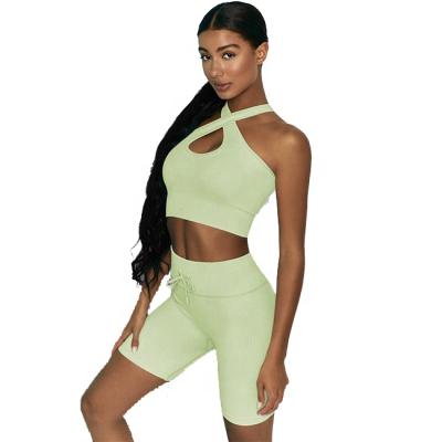 China Hot-selling breathable solid color cross-strap blouse, brand new high-waist sports yoga hip-lifting suit for sale