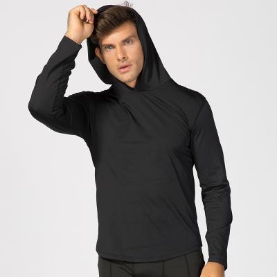 China Antibacterial Mens Sports Leisure Long Sleeve Fitness Hoodie Running Training Sweater for sale