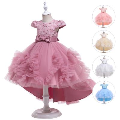 China Kids Breathable Fluffy Dress Up Dress For Girls High Quality Ball Gown Bow Girls Dresses for sale