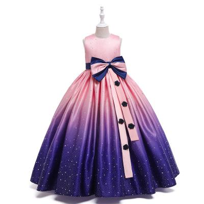 China Summer Breathable Elegant Evening Children's Princess Dresses Wedding Formal Dress For Girls Trailing Performance for sale