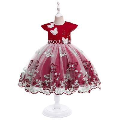 China New Children's Breathable Princess Dress Lace Long Dress Bridesmaid Wedding Dress for sale