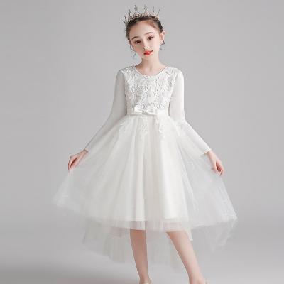 China Breathable Custom High Quality Embroidery Winter Long Sleeve Ball Gown 8 Years Old Girl Long Party Dress for sale