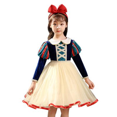 China 2021 New Summer Washable Girls Dress White Bow Snow Princess Dress For Girl Cosplay Toddler Kids Birthday Gift Toddler Clothing for sale