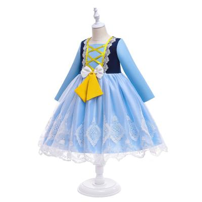 China Washable Snow White Princess Cosplay Dress For Girls Long Sleeve Classic Fairy Tale Fancy Kids Snow White Halloween Costume for sale