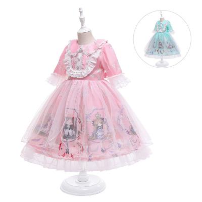 China Breathable Baby Kids Girl Dress Kids Birthday Party Princess Lolita Style Tutu Dress Spanish Birthday Party Dress for sale