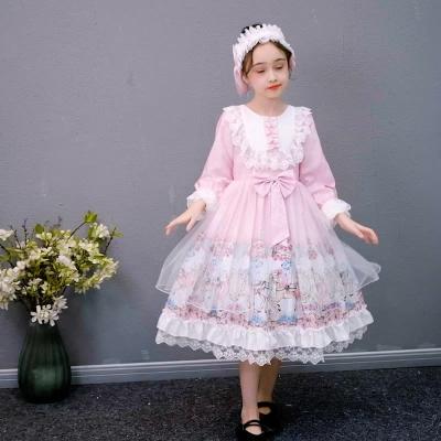 China Breathable European Lolitas Princess Dresses Birthday Party Dresses Long Sleeve Tutu Dresses For Sweet Kids Girl for sale