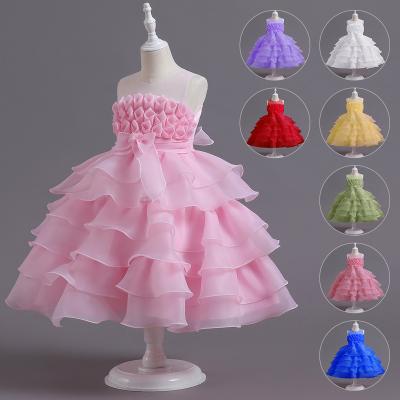 China Children's Dress Baby Full Moon Flower Skirt Cake Wedding Dress Princess Skirt Baby Puffy Breathable Dress for sale