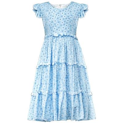 China Breathable Summer Dresses Girls Design Sleeveless Kids Outdoor Party Wedding Wear Kids Casual Outfits for sale