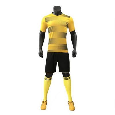 China Quick Dry Customized Yellow Team Soccer Uniforms No Logo Soccer Jersey for sale