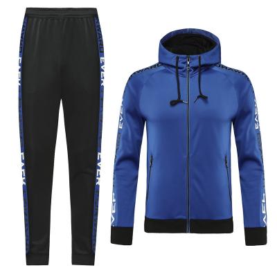 China Antibacterial Customized Training Tracksuit For Men Gym Sportswear Clothing Interesting Design Hoodie Blue Tracksuits for sale