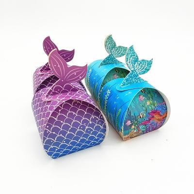 China New Materials Candy Paper Gift Boxes Mermaid Shape Candy Creative Wedding Packaging Gift Box for sale