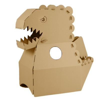 China Custom Large Models Kids Handmade Graffiti Toys Creative Diy Cardboard Corrugated Animal Toys for sale