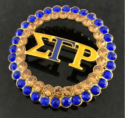 China Custom ALLOY Fashion Pin LOGO Sigma Gamma Rho Ladies Sweater Coat ZPB Member Pin Pin for sale