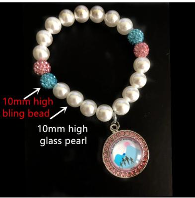 China The Other America Crystal Charm Bracelet Blue Pink Beaded High Glass Bead 1938 Number Sorority Jewelry Gift for sale